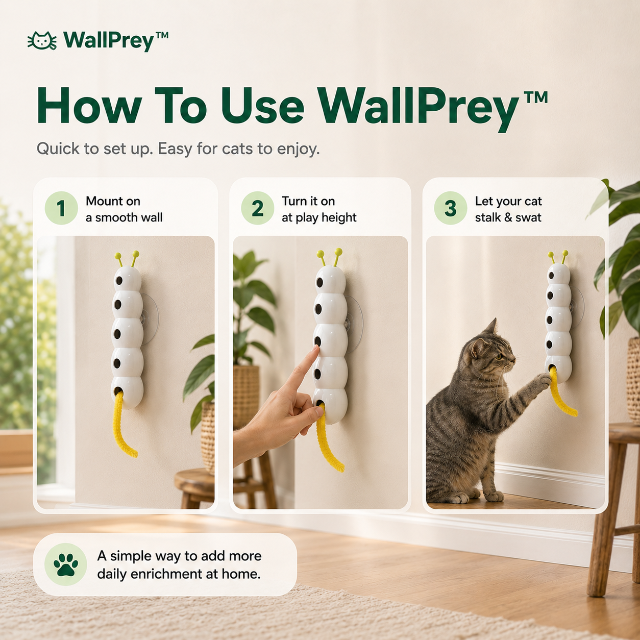 WallPrey™ Interactive Hunting Toy for Cats